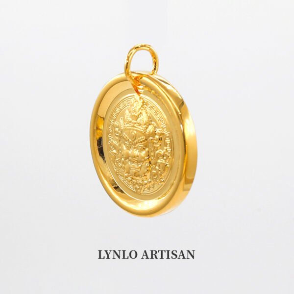 Luminous auspicious words, Yellow God of Wealth 999 gold+999 silver