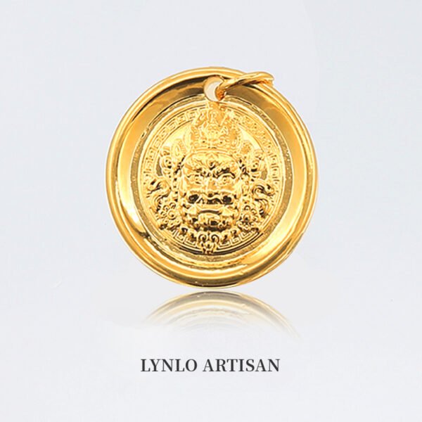 Luminous auspicious words, Yellow God of Wealth 999 gold+999 silver