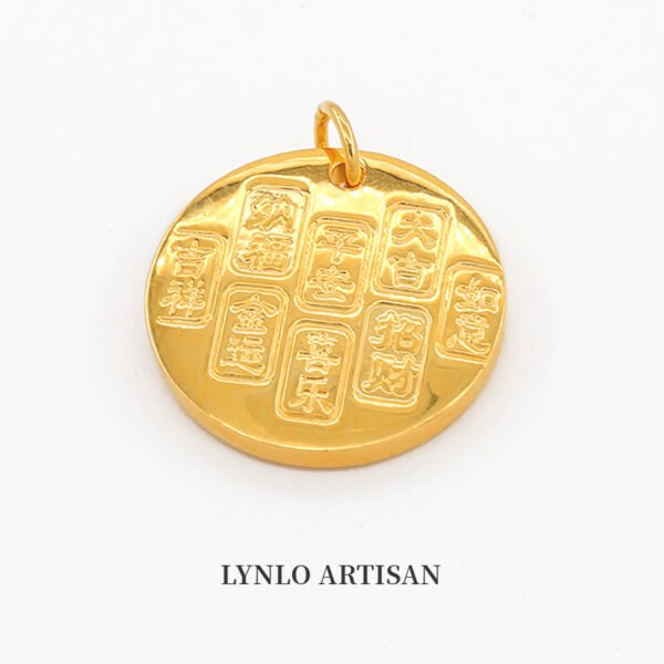 Luminous auspicious words, Yellow God of Wealth 999 gold+999 silver
