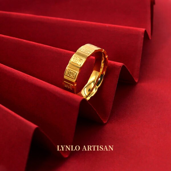 Thirteen Treasures of Good Fortune Ring 999 gold+999 silver