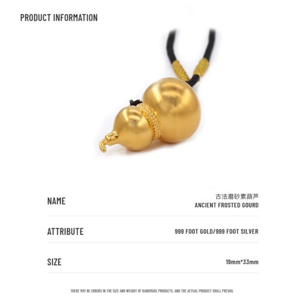 Good luck ancient method frosted gourd.999 gold+999 silver